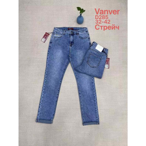 0285# голубые женские джинсы vanver (стрейч коттон, 6 ед, размеры батал: 32-42) выдача на следующий день Vanver