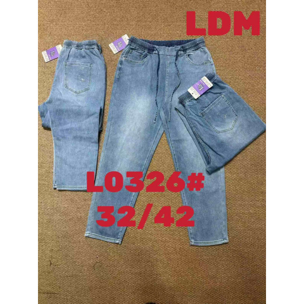 0326# голубые женские джинсы (LDM, 6 ед, размеры батал: 32-42) выдача на следующий день Джинсы