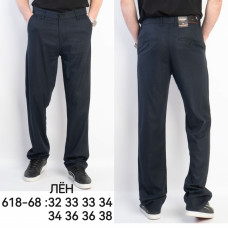 0618-68# черные мужские брюки (лен, 8 ед, размеры норма: 32-38) выдача на следующий день Брюки