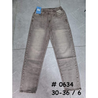 0634# коричневые женские джинсы (стрейч коттон, 6 ед, размеры батал: 30-36) выдача на следующий день Джинсы