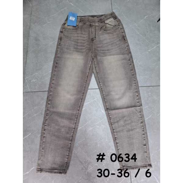 0634# коричневые женские джинсы (стрейч коттон, 6 ед, размеры батал: 30-36) выдача на следующий день Джинсы