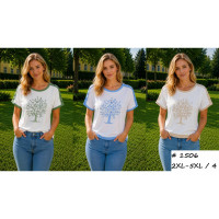 1506 # выбор цвета женская футболка (трикотаж, 4 ед, размеры батал: 2XL-5XL) выдача на следующий день Футболка