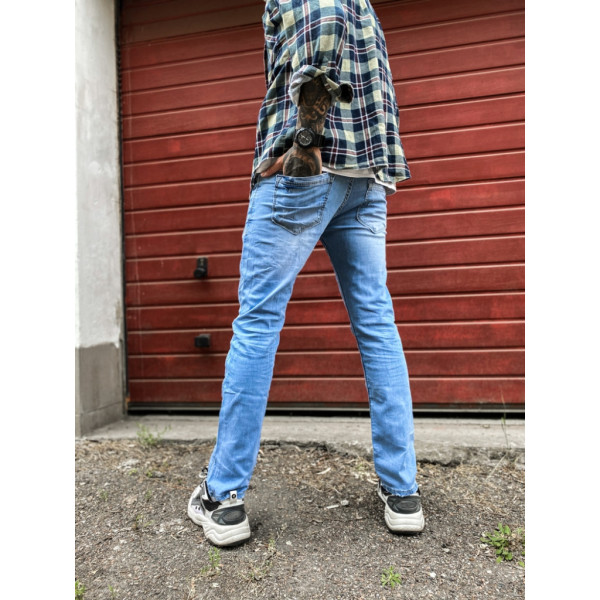 2336-2 / голубые мужские джинсы ( стрейчевые, 2 ед. размеры норма: 31. 31) Джинсы