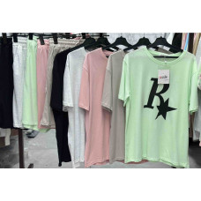 3804# выбор цвета женская футболка (4 ед, размеры норма: M-L оверсайз) выдача на следующий день Футболка