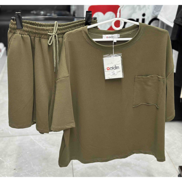 3813# коричневый женский костюм (3 ед, размеры норма: M-L оверсайз) выдача на следующий день Костюм