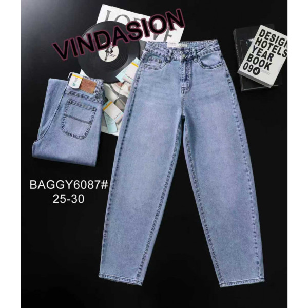 6087# голубые женские джинсы vindasion (стрейч-коттон, 6 ед. размеры норма: 25-30) выдача на следующий день Джинсы