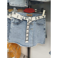 7070# голубые женские джинсовые шорты-юбка(Derun, стрейч, 6 ед, размеры полубатал: 28-33) выдача на следующий день Derun