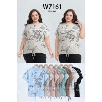 7161# микс цветов женская футболка (Kiss me, 10 ед, размеры батал: 2XL-4XL) выдача на следующий день Kiss me