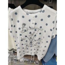 7221# микс цветов женская футболка (хлопок, 20 ед, размеры батал: 2XL/3XL универсальный) выдача на следующий день Kiss me