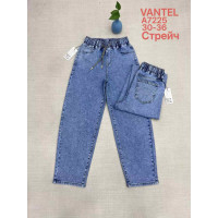7225# голубые женские джинсы vanver (стрейч коттон, 6 ед, размеры батал: 30-36) выдача на следующий день Vanver