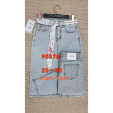 9087# серая женсикая джинсовая юбка (Lanlaniee, стрейч коттон, 6 ед, размеры норма: 25-30) выдача на следующий день LANLANIEE