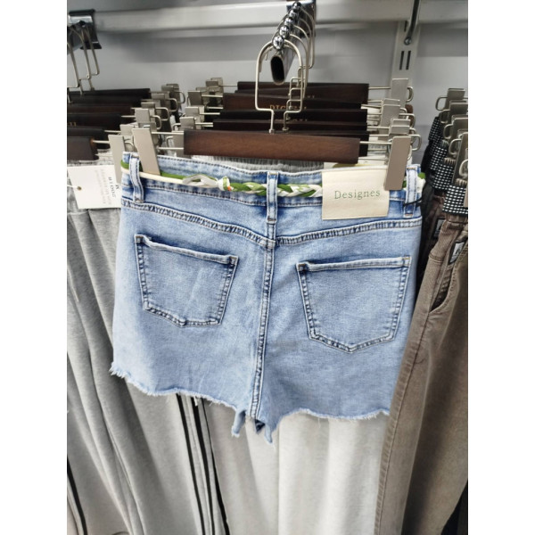6018# голубые женские джинсовые шорты-юбка (стрейч коттон, 6 ед, размеры полубатал: 28-33) выдача на следующий день Шорты
