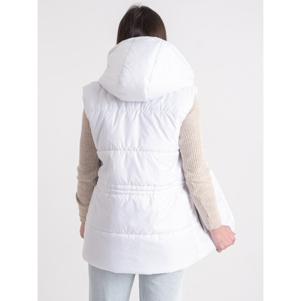 0075-10 белая женская жилетка (5'TH AVENUE, синтепон, 3 ед. размеры норма: 42. 44. 46) 5`th Avenue