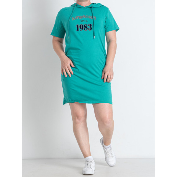 0802-1 микс расцветок женская туника (Nana. капюшон, карманы, 8 ед. универсальный полубатальный размер: 48-52) Nana