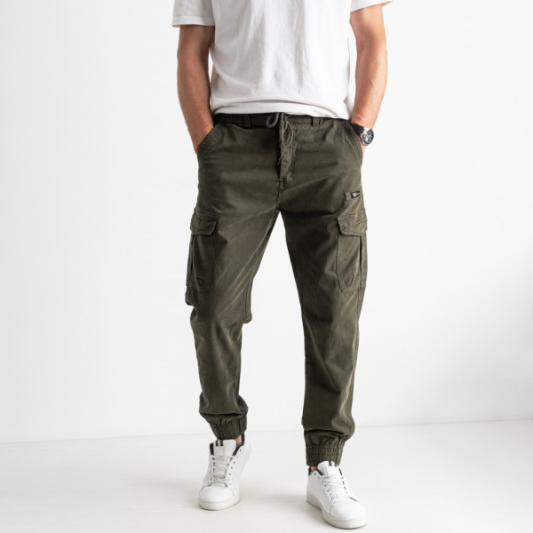 1693-13 / хаки мужские брюки карго (TICLACE, стрейчевые, 3 ед. универсальный размер норма: 29, 29, 29) Брюки карго