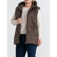 0751-9 коричнева жіноча жилетка (5'TH AVENUE, синтепон, з капюшоном, 3 од. розміри напівбатал: 48. 50. 52) 5`th Avenue