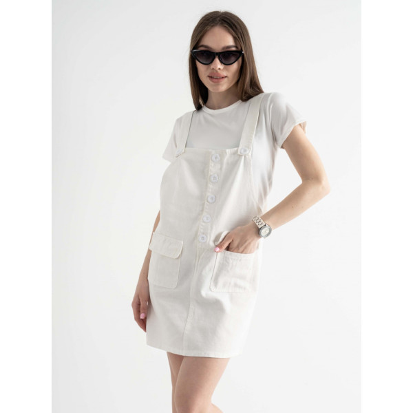 0899-10 XINYUE БІЛИЙ комплект із сарафану та футболки (3 од.розміри: M.L.XL) Xinyue