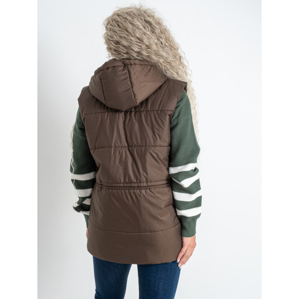 0075-9 коричнева жіноча жилетка (5'TH AVENUE, синтепон, 3 од. розміри норма: 42. 44. 46) 5`th Avenue