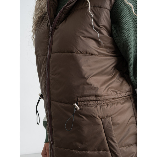 0075-9 коричнева жіноча жилетка (5'TH AVENUE, синтепон, 3 од. розміри норма: 42. 44. 46) 5`th Avenue
