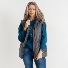 0751-6 серая женская жилетка (5'TH AVENUE, синтепон, капюшон, 3 ед. размеры полубатал: 48. 50. 52) 5`th Avenue