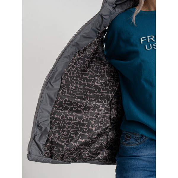 0751-6 серая женская жилетка (5'TH AVENUE, синтепон, капюшон, 3 ед. размеры полубатал: 48. 50. 52) 5`th Avenue