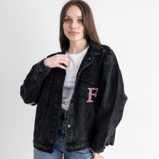 1212 Жіноча джинсова куртка Fashion чорна (1135324)
