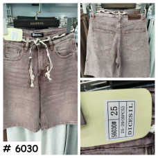 6030# коричневые женские джинсовые шорты (стрейч-коттон, 6 ед. размеры норма: 25-29) выдача на следующий день Шорты