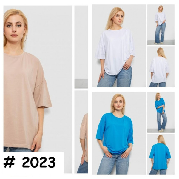 2023# выбор цвета женская футболка оверсайз (4 ед, размеры оверсайз: L-XL) выдача на следующий день Футболка