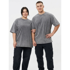 7475-6 серая унисекс футболка (турецкий коктон, 4 ед, размеры мужской полубатал, женский батал: XL. XL. 2XL. 2XL) Футболка