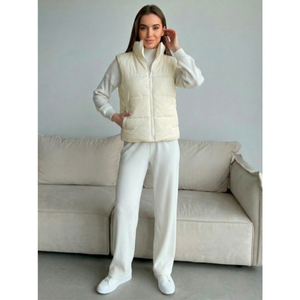 0073-100 молочна жіноча жилетка (5'TH AVENUE, синтепон, 3 од. розміри норма: 42, 44, 46) 5`th Avenue