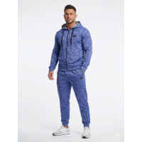 4961-2 синий мужской спортивный костюм (двухнитка, кофта на змейке, с капюшоном, 5ед, размеры норма: 46, 48, 50, 52, 54) Спортивный костюм