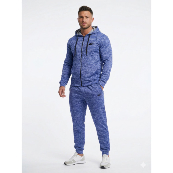 4961-2 синий мужской спортивный костюм (двухнитка, кофта на змейке, с капюшоном, 5ед, размеры норма: 46, 48, 50, 52, 54) Спортивный костюм