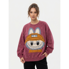 2315-23 фрезовый женский свитшот (двухнитка, варка, нашивка, 1 ед, универсальный размер норма : S/XL) Свитшот