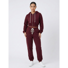 0580-52 бордовый женский спортивный костюм (5'TH AVENUE, турецкая двухнитка, манжет, кофта на змейке, с капюшоном, 4ед, размеры норма:42, 44, 46, 48) 5`th Avenue