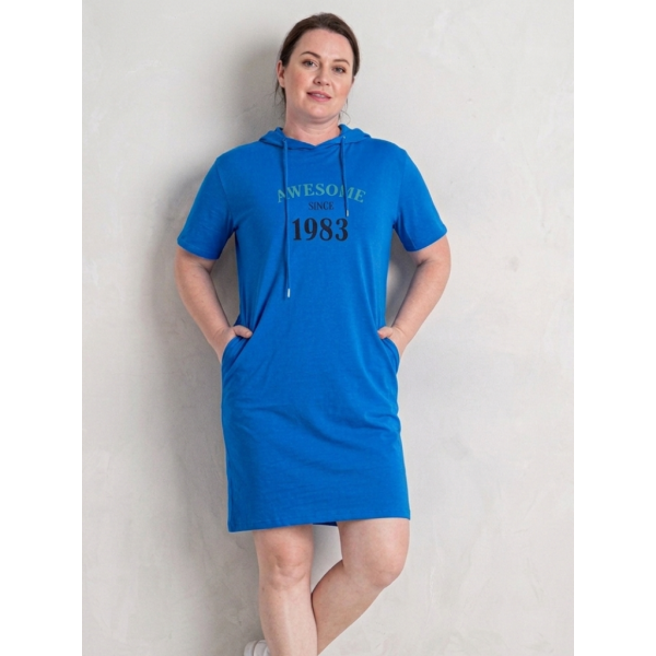 0802-1 микс расцветок женская туника (Nana. капюшон, карманы, 8 ед. универсальный полубатальный размер: 48-52) Nana