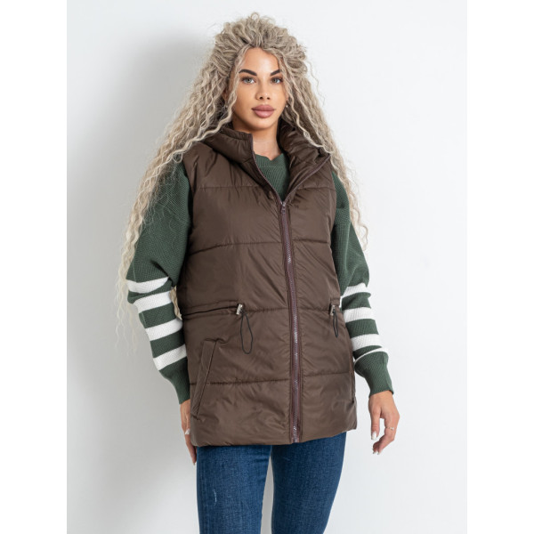 0075-9 коричнева жіноча жилетка (5'TH AVENUE, синтепон, 3 од. розміри норма: 42. 44. 46) 5`th Avenue