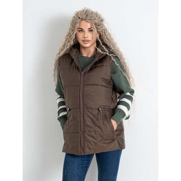 0075-9 коричнева жіноча жилетка (5'TH AVENUE, синтепон, 3 од. розміри норма: 42. 44. 46) 5`th Avenue