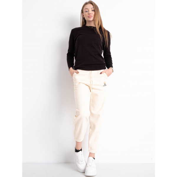2033-10 * NEW FASHION ВЕЛЬВЕТОВЫЕ НА ФЛИСЕ МОЛОЧНЫЕ спортивные штаны женские (5 ед. размеры на бирке: 2XL-6XL, соответствуют M-2XL) выдача на следующий день