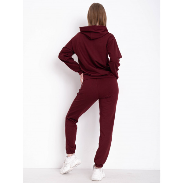 0530-99 БОРДОВЫЙ 5`th Avenue спортивный костюм женский из турецкой двунитки (3 ед. размеры : 42.44.46) демисезон
