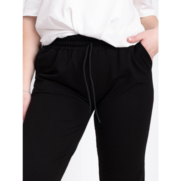 0022-1 чорні жіночі спортивні штани (5`th Avenue, турецька двонитка, 4 од. розміри напівбатал: 50.52.54.56)