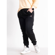 2203-1 чорні жіночі спортивні штани (Godsend, фліс, не кашлатаються, 5 од. розміри напівбатал: L. XL. 2XL. 3XL. 4XL)