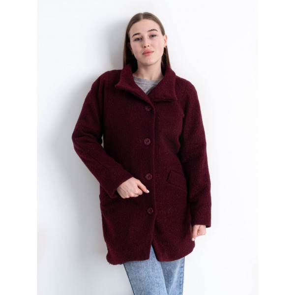 90086-82 бордове жіноче драпове пальто (2 од. розміри норма: 42. 44)