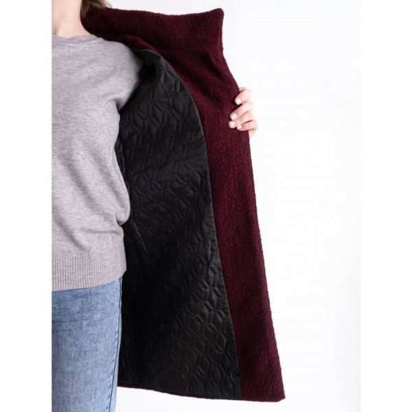 90086-82 бордове жіноче драпове пальто (2 од. розміри норма: 42. 44)