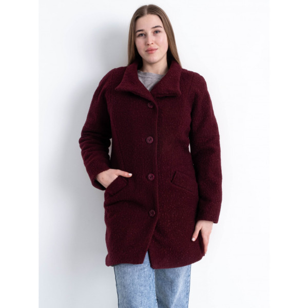 90086-82 бордове жіноче драпове пальто (2 од. розміри норма: 42. 44)