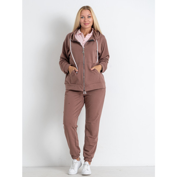 5381-16 мокко жіночий спортивний костюм (5'TH AVENUE, турецька двонитка, 4 од. розміри батал: 50. 52. 54. 56)