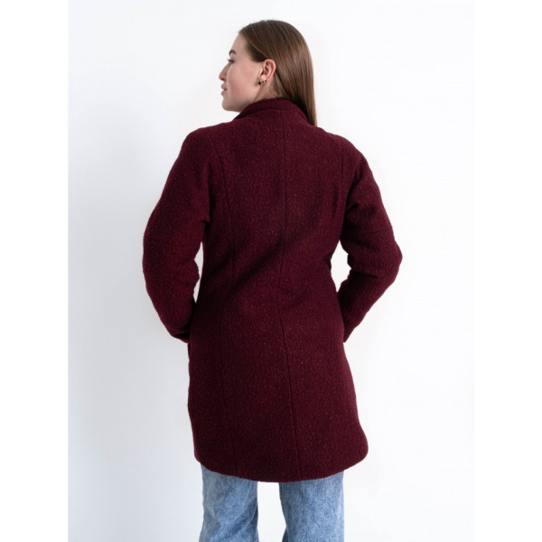 90086-82 бордове жіноче драпове пальто (2 од. розміри норма: 42. 44)