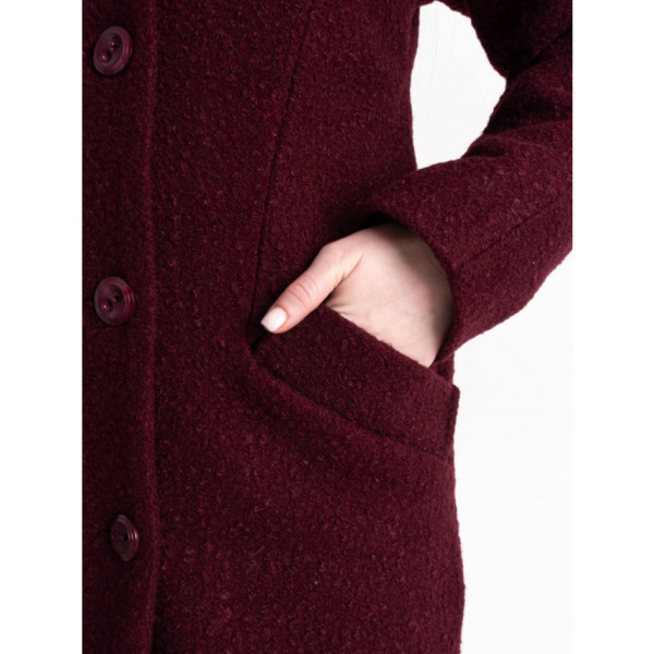 90086-82 бордове жіноче драпове пальто (2 од. розміри норма: 42. 44)