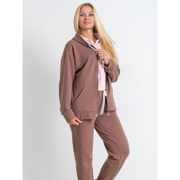 5381-16 мокко жіночий спортивний костюм (5'TH AVENUE, турецька двонитка, 4 од. розміри батал: 50. 52. 54. 56)