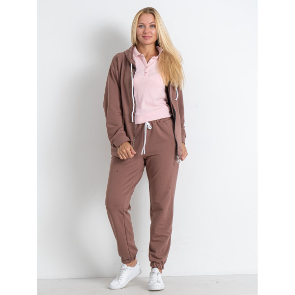 5381-16 мокко жіночий спортивний костюм (5'TH AVENUE, турецька двонитка, 4 од. розміри батал: 50. 52. 54. 56)