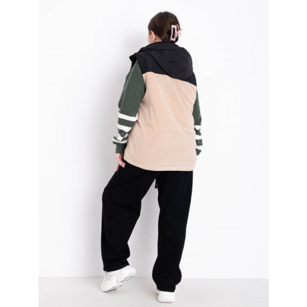 2305-34 бежева жіноча жилетка (синтепон, 4 од. розміри напівбатал: L. L. L. XL)